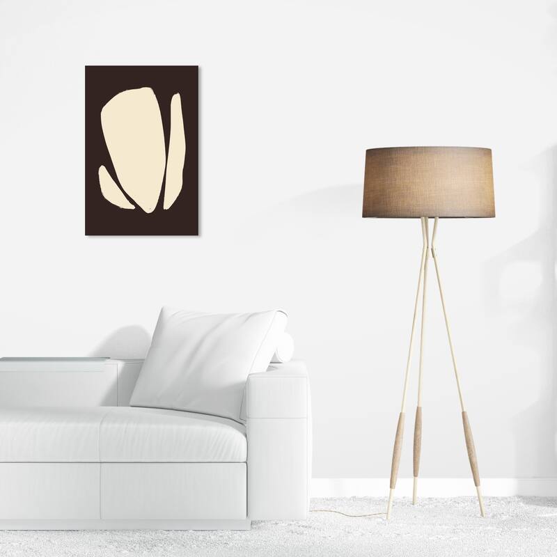 Wynwood Studio Canvas Abstract Petals Minimalist Black and Light Yellow Modern & Contemporary Wall Art Canvas Print - 24 x 16