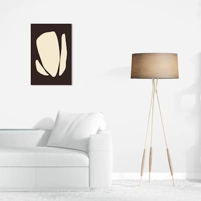 Wynwood Studio Canvas Abstract Petals Minimalist Black and Light Yellow Modern & Contemporary Wall Art Canvas Print