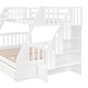 preview thumbnail 21 of 31, Twin-Over-Full Bunk Bed with Ladder and Storage Staircase, Space-Optimizing Bunk Bed with Guardrail & 3 Drawers for Kids Bedroom