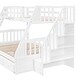 preview thumbnail 19 of 28, Twin Over Full Bunk Bed with Underbed Drawers and Stairs Shelves, Convertible Wooden Bed Frame with Guardrails and Ladder