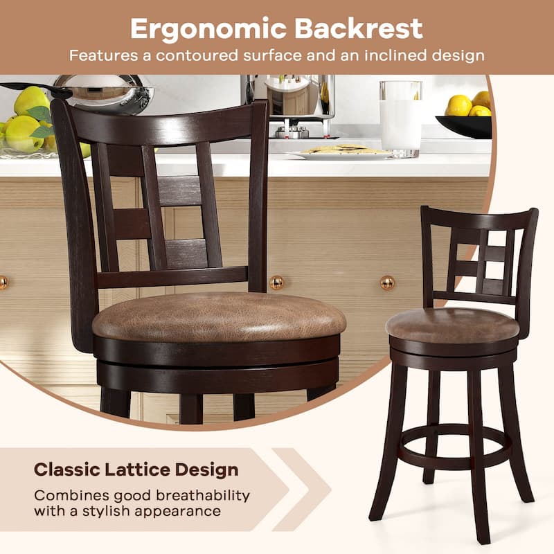 Costway Set of 2/4 Bar Stools 26" Swivel Bar Chairs with Footrest, - See Details