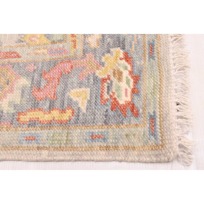 ECARPETGALLERY Hand-knotted Modern Oushak Light Grey Wool Rug - 3'7 x 5'7