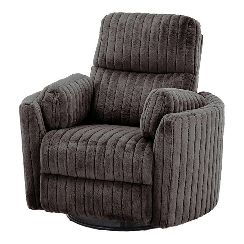 DH BASIC Modern Chenille Power Swivel Glider Recliner by Denhour