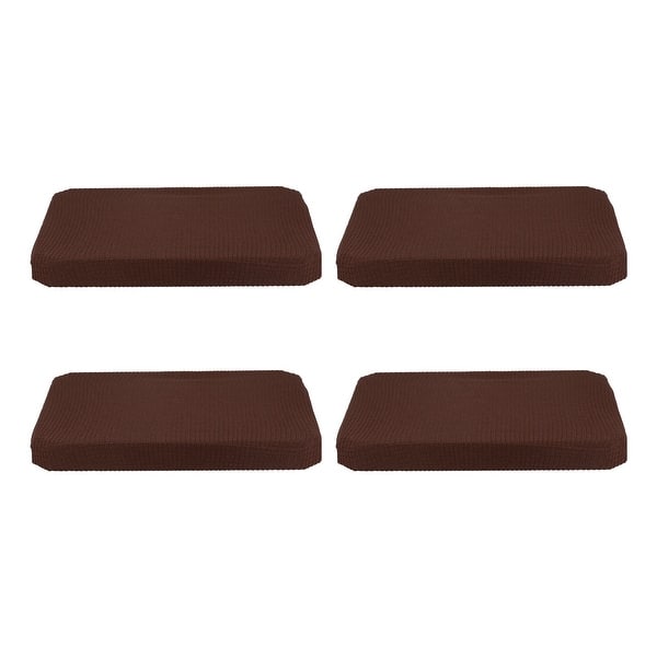 slide 2 of 18, 4 Pcs Chair Seat Covers Rectangle, Stretch Rectangle Bar Stool Covers