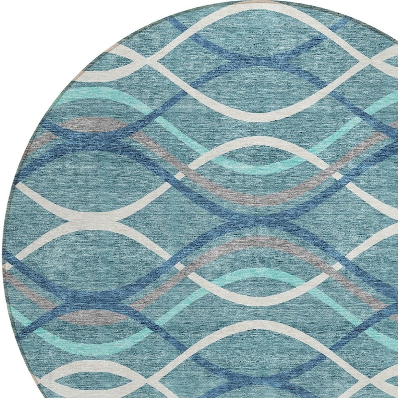HomeRoots Abstract Transitional Rectangle Outdoor Rug