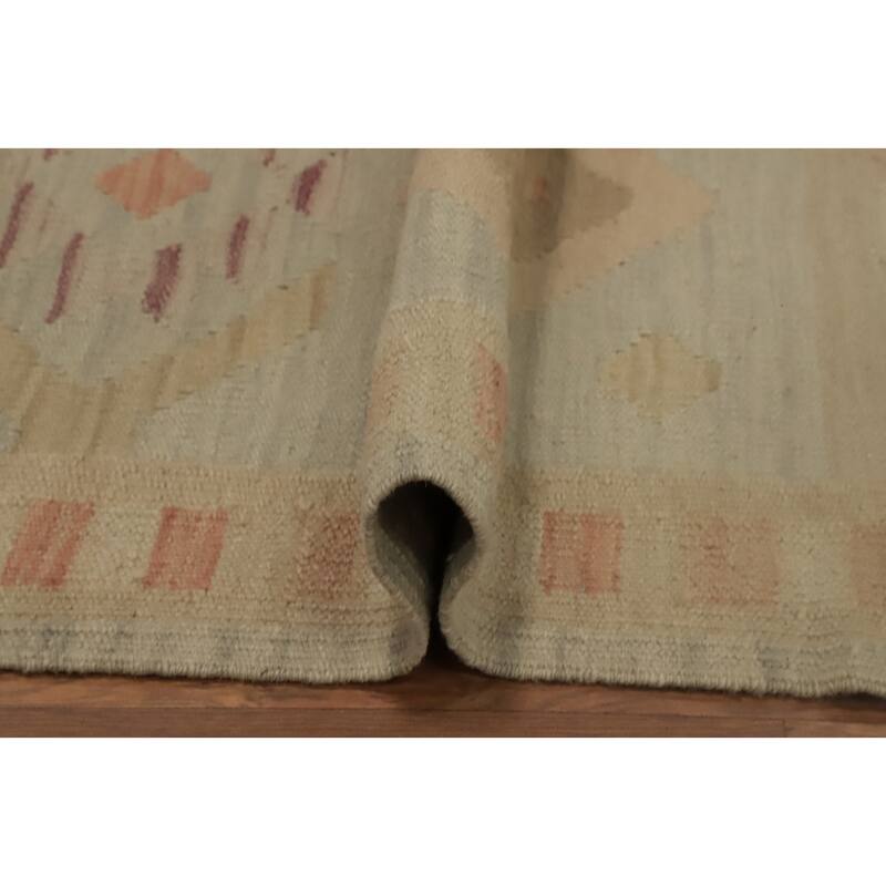 Hand Woven Oriental 100% Wool Carpet Southwestern Tribal Multi-Colored Kilim Runner Rug - 5' 8'' X 2' 0''
