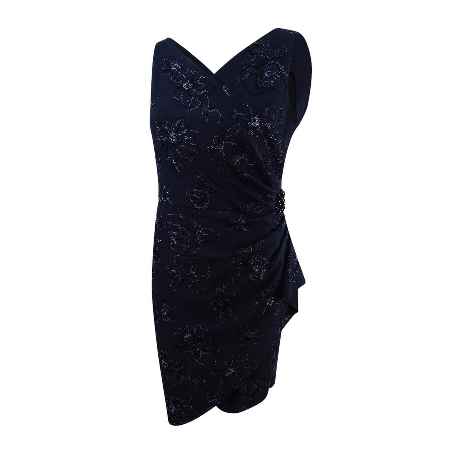 black and silver wrap dress