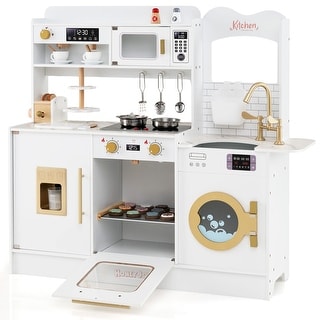 Gymax Play Kitchen for Kids w/ Stoves Light Sound Faucet Microwave - See Details