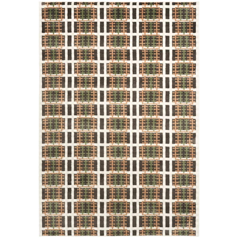 Nourison Nordic Indoor only Grey Geometric Area Rug - 4' x 6' - Charcoal/Multicolor - Rectangle