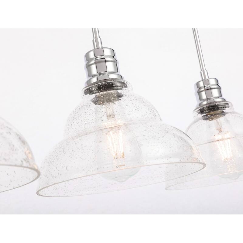Gia 8.5-Inch 3-Light Clear Seeded Glass Pendant