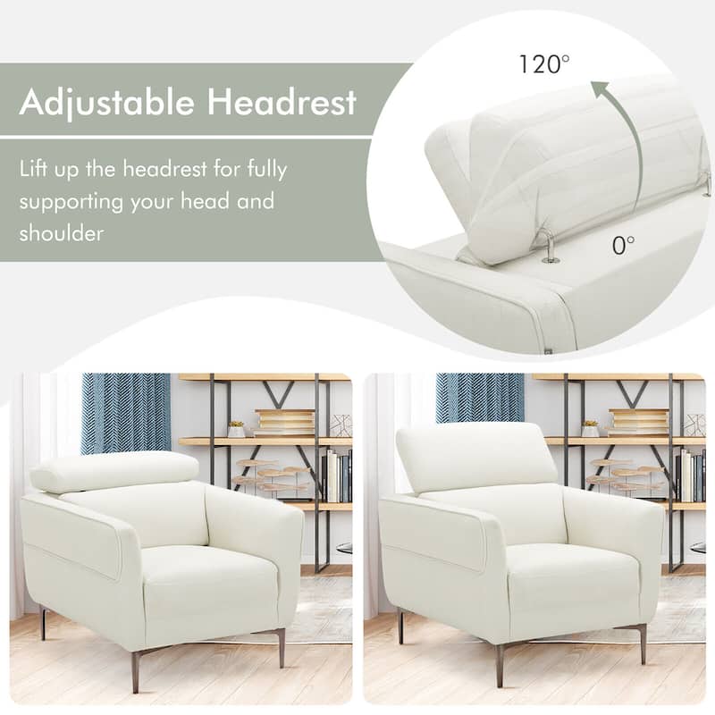 Gymax Modern Upholstered Accent Chair Single Sofa Armchair w/