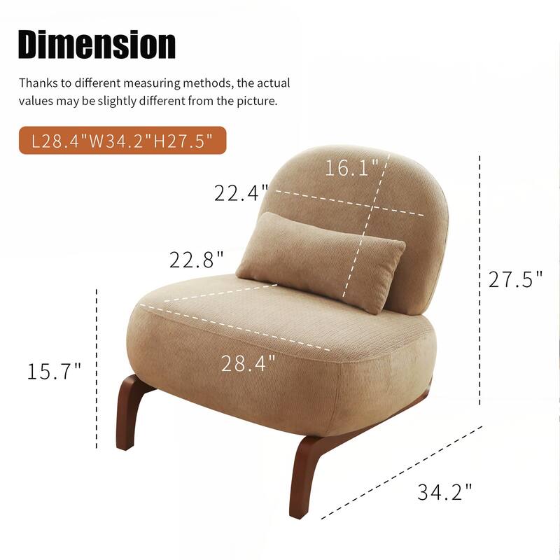 Accent Chair with Solid Wood Legs