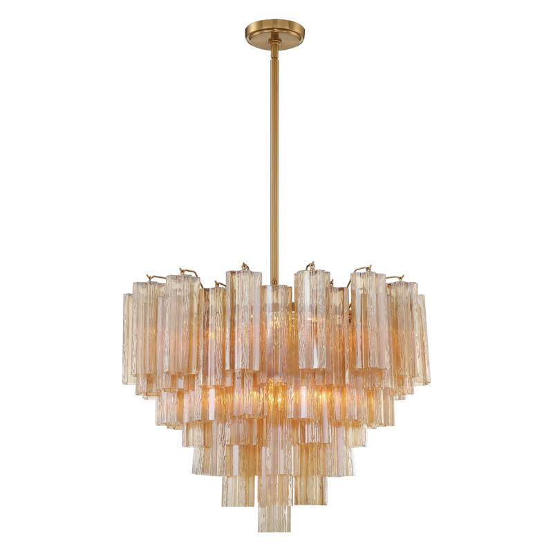 Addis 12 Light Aged Brass Chandelier - 26.75"W x 21.5"H x 26.75"D