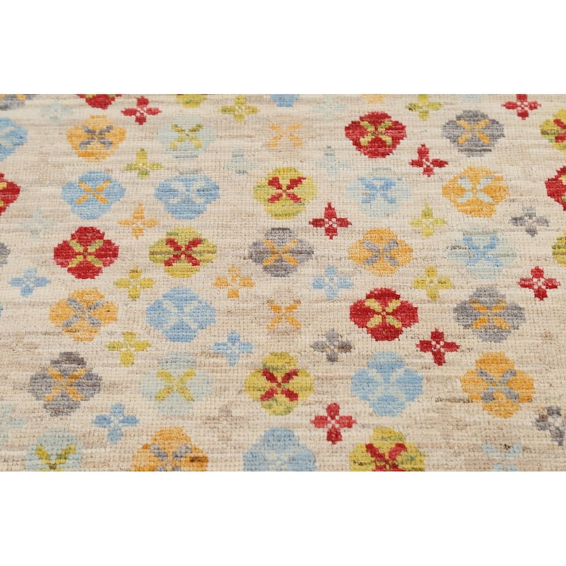 Vegetable Dye Gabbeh Kashkoli Wool Area Rug Hand-knotted Foyer Carpet - 3'2" x 4'10"