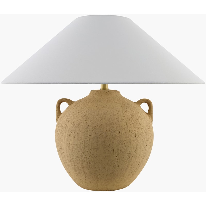 Livabliss x Galey Alix Araya Vintage Clay Jar Table Lamp - 22"H x 22"W x 22"D - Tan