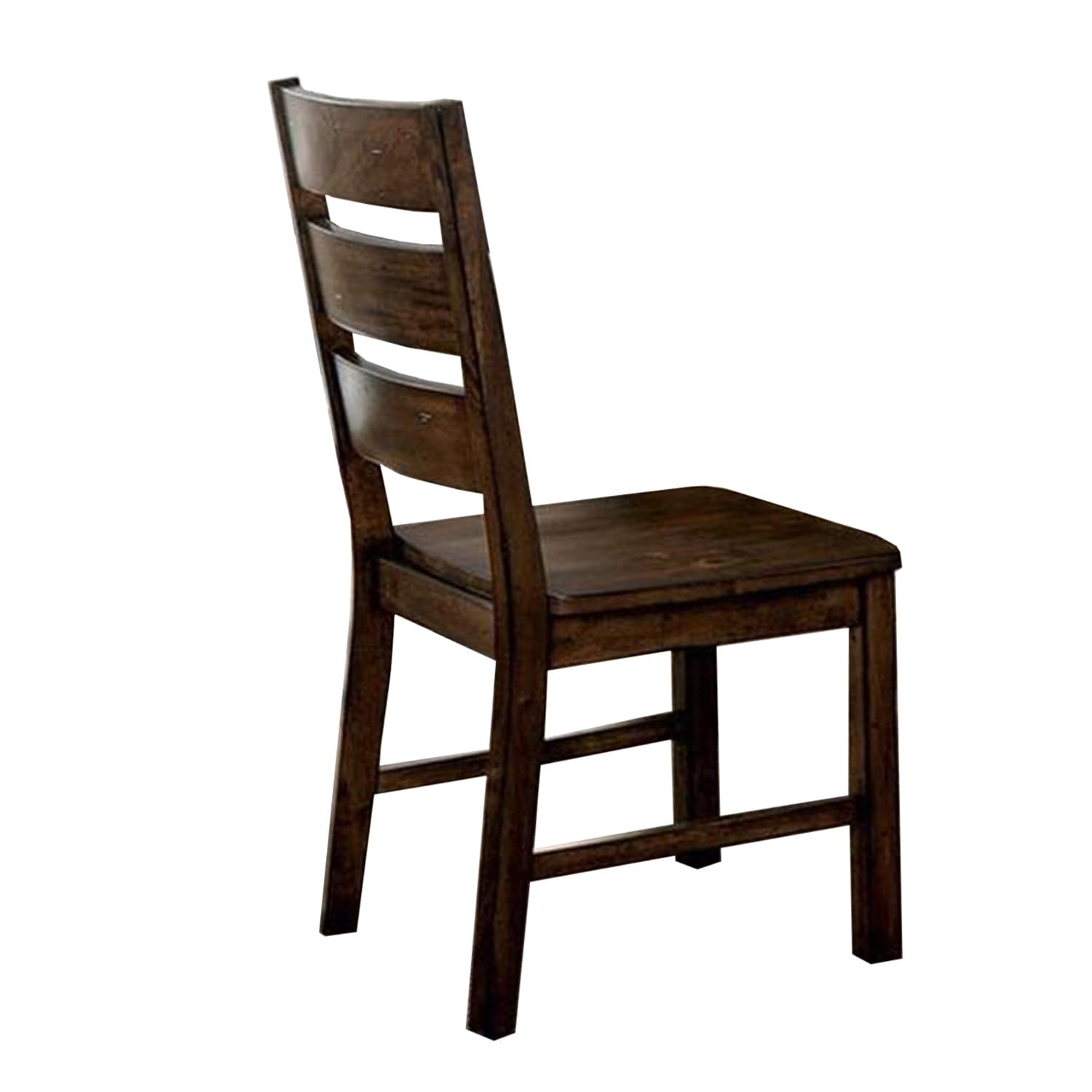 Set of 2 Wooden Side Chairs in Walnut Finish