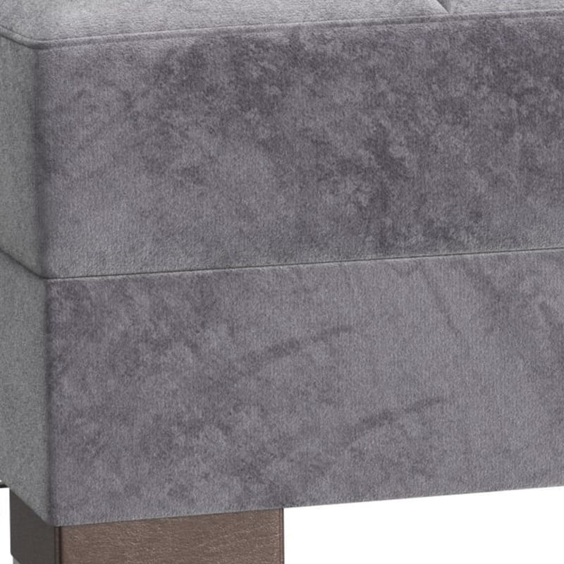 HomeRoots 52" Gray and Brown Microfiber Storage Ottoman