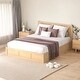 preview thumbnail 2 of 10, Queen Size Wood Platform Bed with Underneath Storage and 2-Drawers, Wood Color