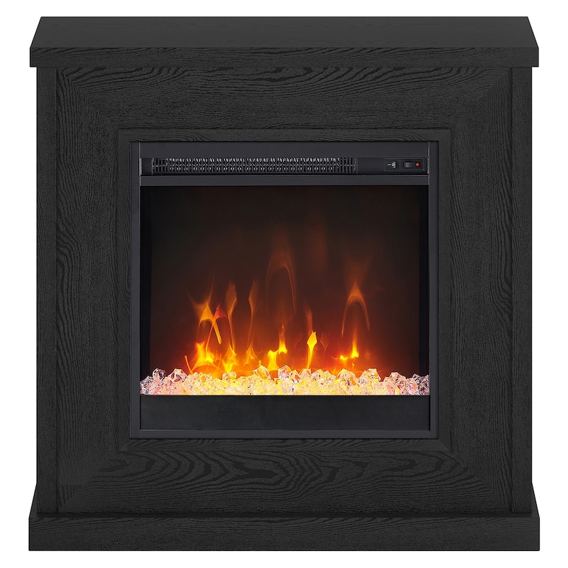 Santos 30" Wide Mantel Fireplace with Crystal Fireplace Insert