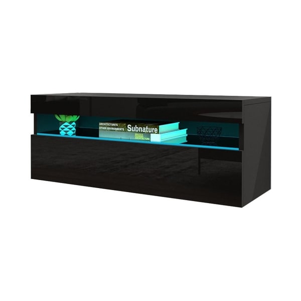 Ada 1X All High Gloss Modern Wall Mounted Floating TV Stand, 39" Width. Opens flyout.