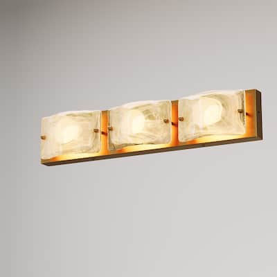 3 Tiles Cloud Glass Bathroom LED Vanity Light with 3CCT Adjustable
