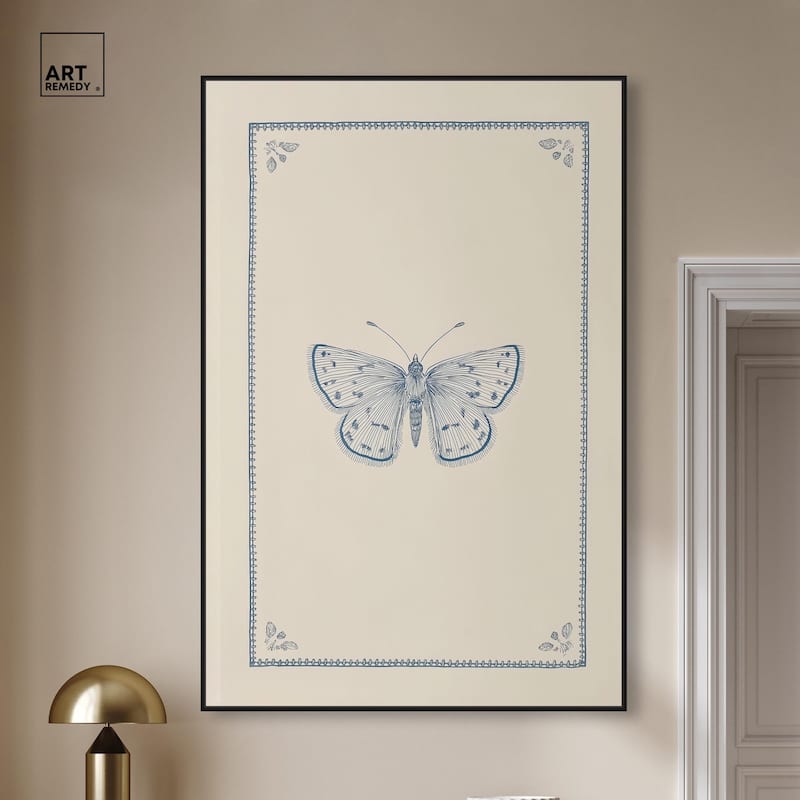 Blue Butterfly II Canvas by Art Remedy