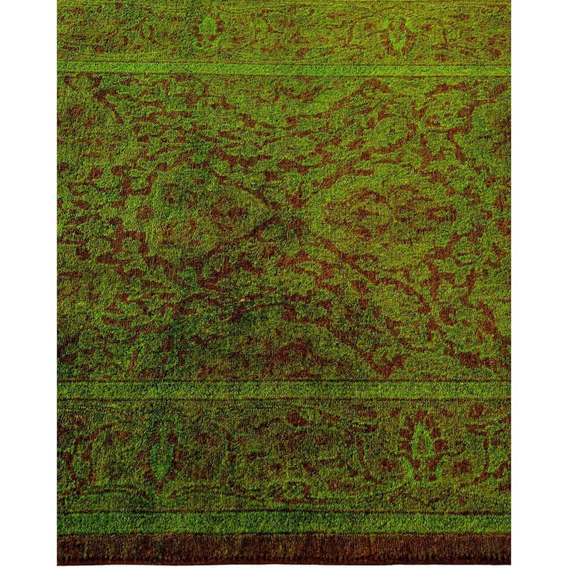 Overton Hand Knotted Wool Vintage Inspired Modern Contemporary Overdyed Gold Runner Rug - 2' 6" x 11' 8"
