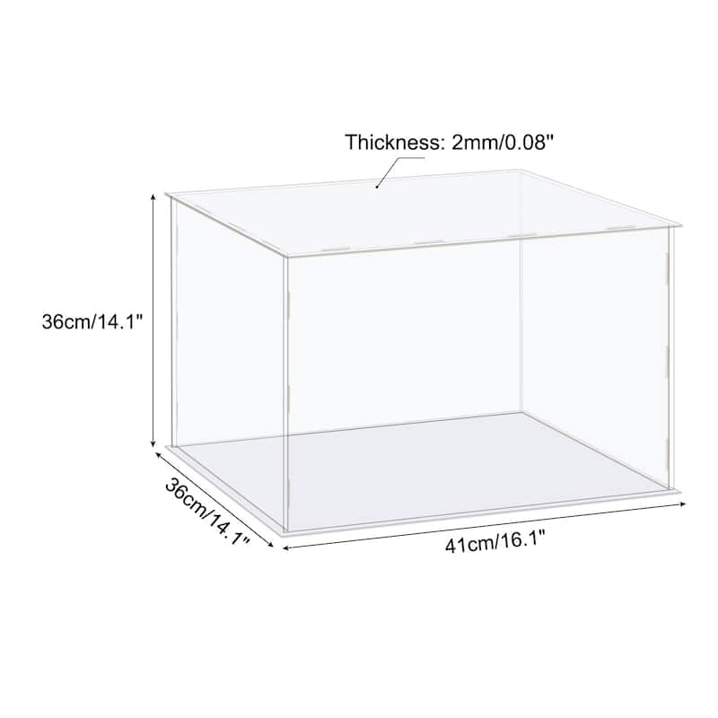 Display Case Box Acrylic Box Transparent Showcase 41x36x36cm for Collectibles
