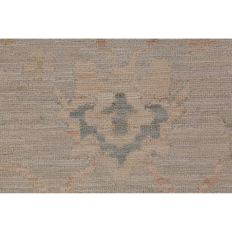 Hand Knotted Oriental 100% Wool Carpet Transitional All-Over Navy Blue & Blues Oushak Area Rug - 9' 2'' X 5' 10''