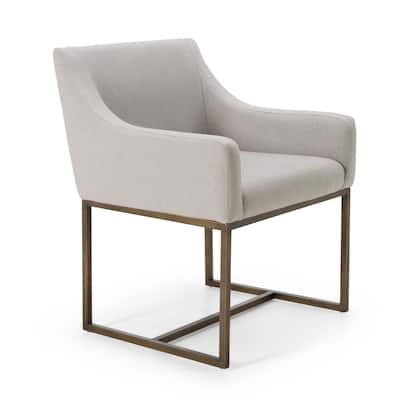 Modrest Elijah Modern Grey & Copper Antique Brass Dining Chair