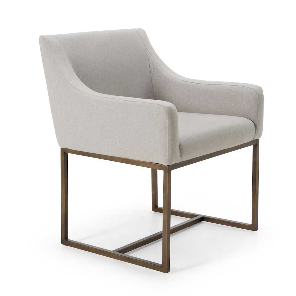 Modrest Elijah Modern Grey & Copper Antique Brass Dining Chair