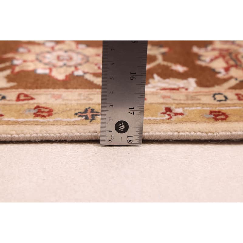 ECARPETGALLERY Hand-knotted Mirzapur Beige Silk, Wool Rug - 5'3 x 7'8