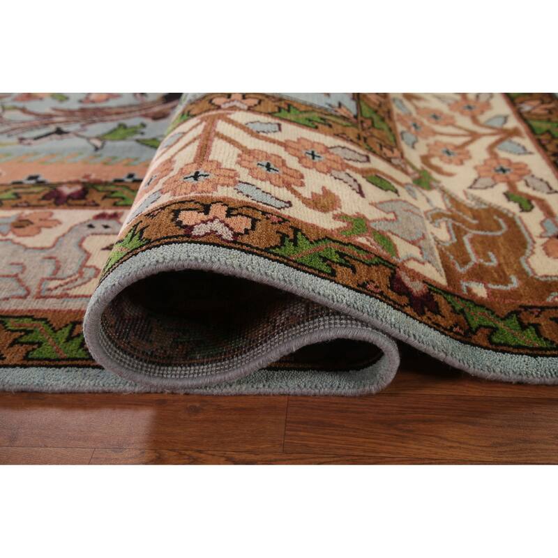 Animals Hunting Design Ziegler Rug Hand-Knotted Oriental Wool Carpet - 8'10"x 11'11"