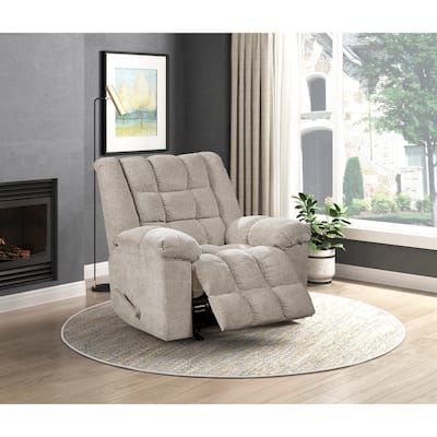 Gentle Rocking Motion Reclining Chair 1pc Chenille Upholstery Ultra Comfort Living Room Furniture