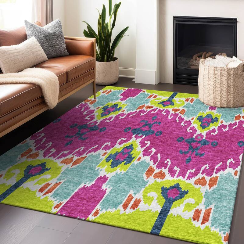 Premium Washable Super Soft Boho Ikat Mayfield Rug