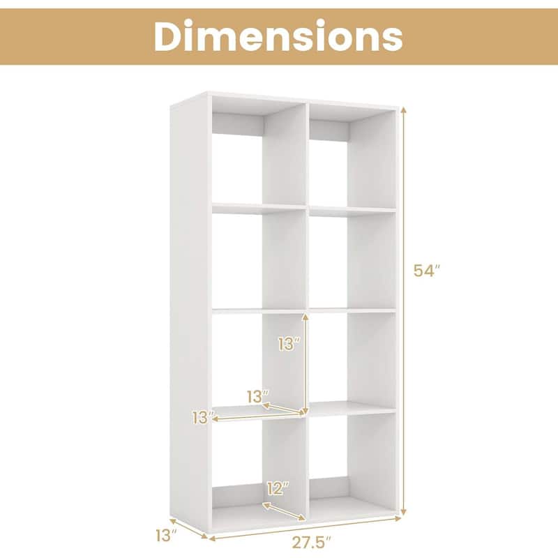 4/6/8/9-Cube Bookcase Freestanding Bookshelf Cube Storage Organizer - 8 Cube