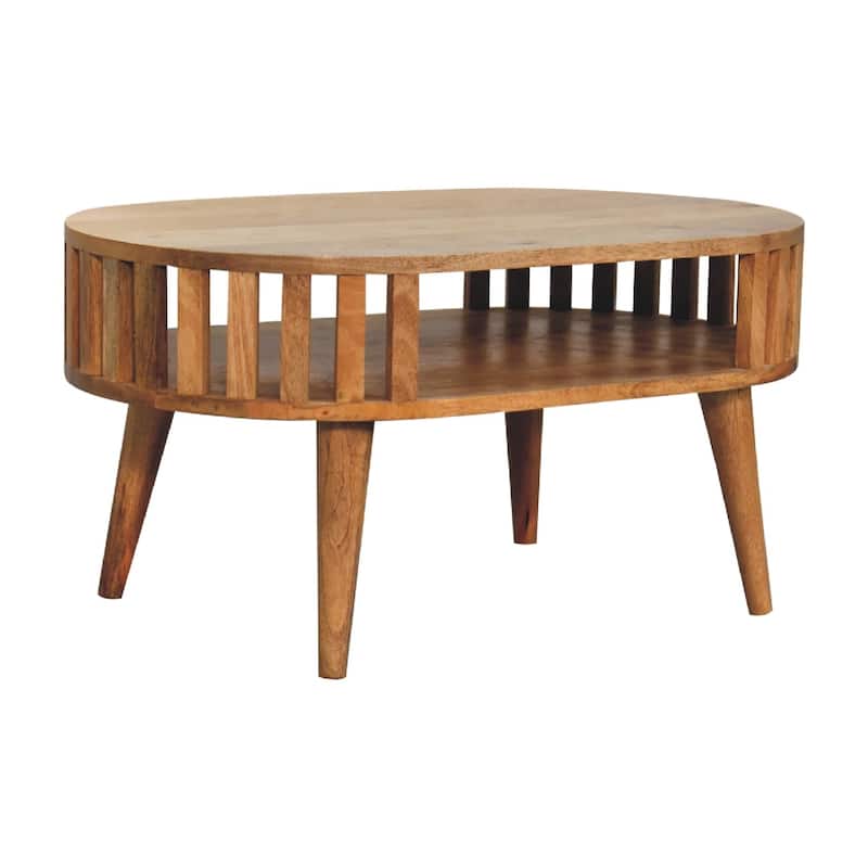 Artisan Furniture Solid Wood Oak-ish Ariella Japanese Coffee Table, Brown, 1 Shelf