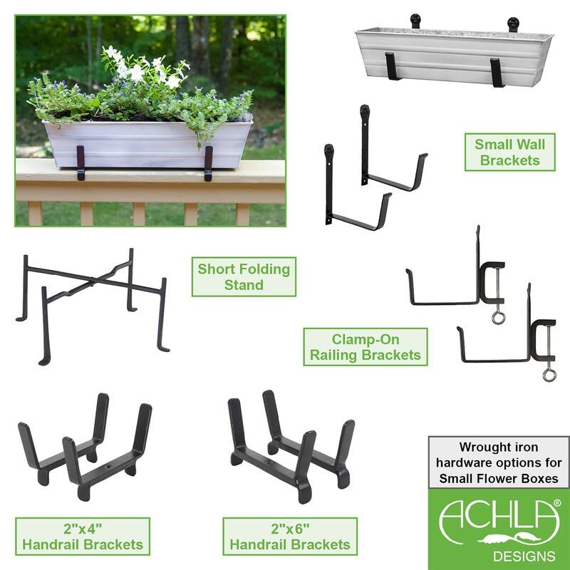 Achla Designs Small Galvanized Steel Flower Box Planter, 22 Inch Wide