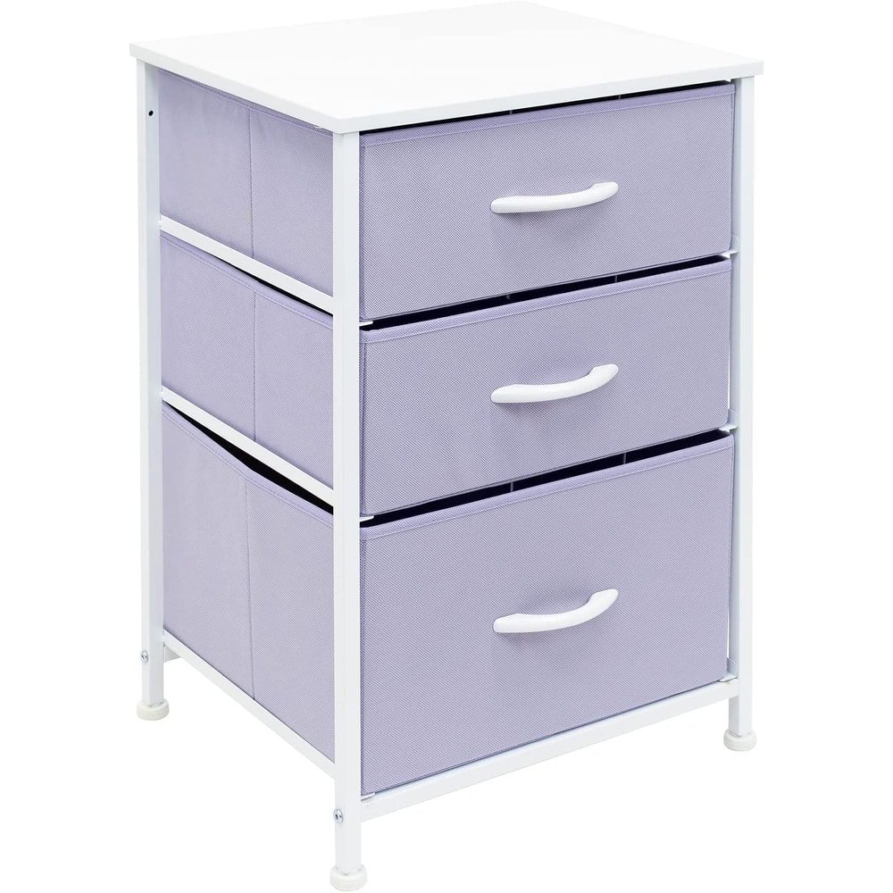 Nightstand 3-Drawer Shelf Storage - Bedside Furniture End Table Chest