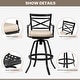 preview thumbnail 18 of 77, Outdoor Patio Bar Stools Aluminum Swivel Bar Chair with Sunbrella Cushion - 21.7 in W x 16.5 in D x 46 in H