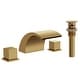 preview thumbnail 17 of 34, Double Handle Waterfall Bathroom Faucet with Pop-up Drain,Widespread 3 Hole Bathroom Sink Faucet Brushed Gold
