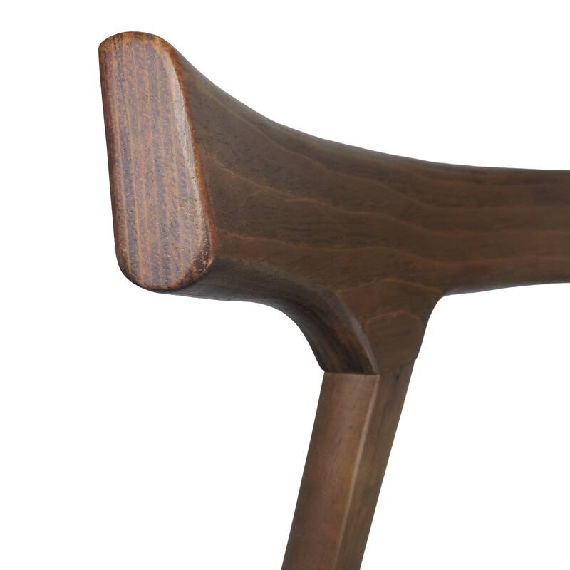 Rubber Wood Dining Chair with Upholstered Seat Wide Angled Legs