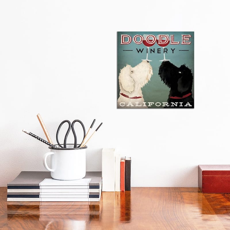 iCanvas "Doodle Winery" by Ryan Fowler Canvas Print - 12x12x0.75