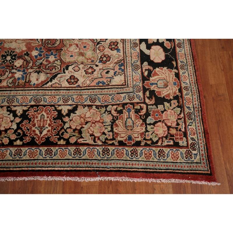 Orange Mahal Persian Antique Area Rug Hand-Knotted Wool Carpet - 9'0"x 12'7"