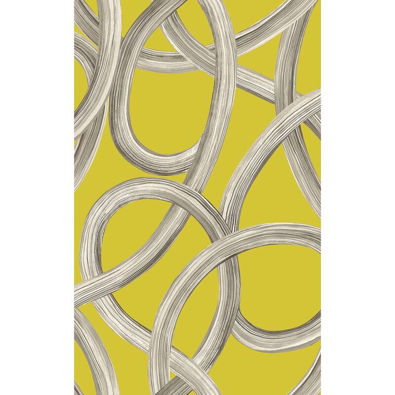 Calix Chartreuse Twisted Geo Wallpaper