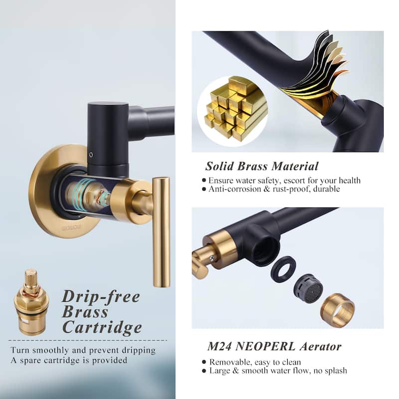 WOWOW Folding Wall Mount Faucets Stretchable