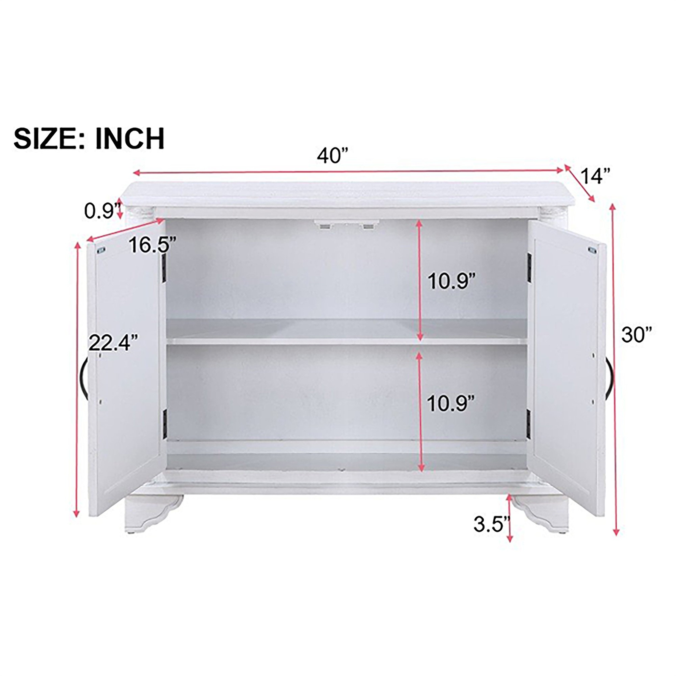 40" Console Table with Storage Shelf