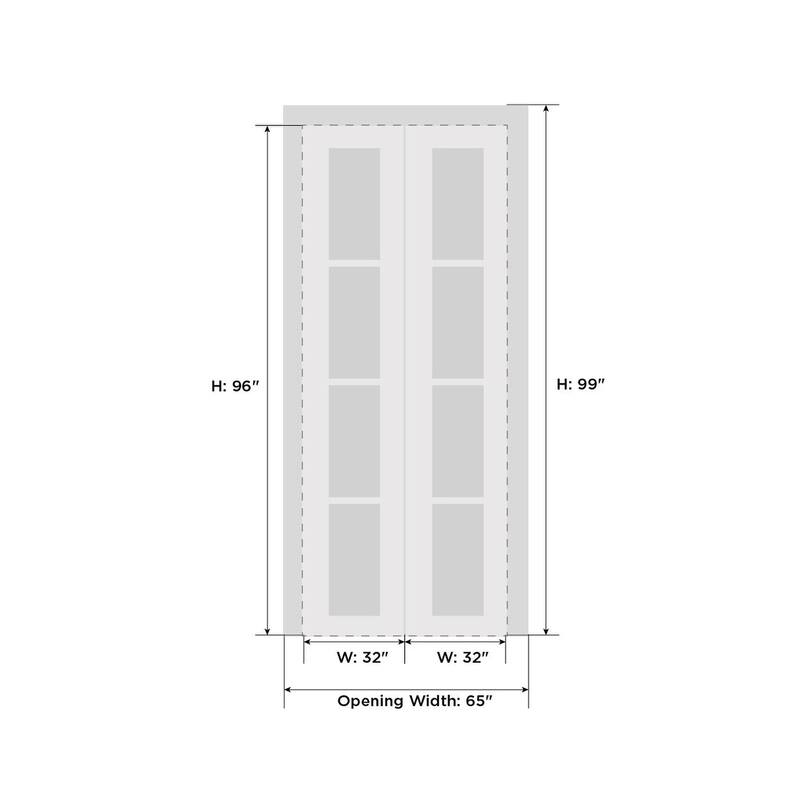 Sliding Closet Bi-fold Doors | Mela 0755 Painted White | Sturdy Tracks Moldings Trims | Wood Solid Bedroom Wardrobe Doors