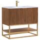 Option Walnut-Satin Brass with Carrara Marble