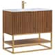 Option Walnut-Satin Brass with Carrara Marble